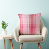 プレッピーなピンクの格子縞の赤面のマドラスキャンデーのピンクのクラシック クッション (椅子)