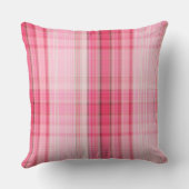 プレッピーなピンクの格子縞の赤面のマドラスキャンデーのピンクのクラシック クッション (裏面)