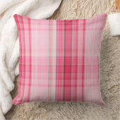 プレッピーなピンクの格子縞の赤面のマドラスキャンデーのピンクのクラシック クッション (ブランケット)