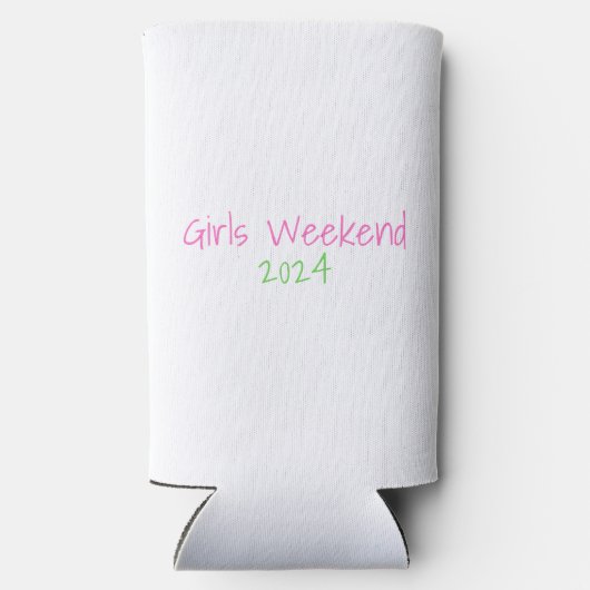 プレッピーなヤシの木トロピカルガールズウィークエンドカスタム スリム缶クーラー (裏面)