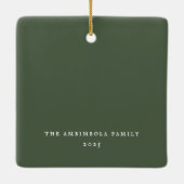 プレッピーなリボン付フレーム 松の写真 セラミックオーナメント (裏面)