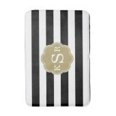 プレッピーな上品|黒い及び白のストライプのカスタム色 バスマット (正面縦)