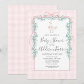 プレッピーな南部のぬけっと赤ちゃん歓迎会の招待状 招待状 (正面/裏面)