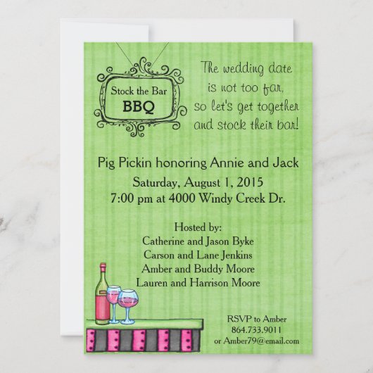 プレッピーな夏BBQの在庫バーの招待状 招待状 (正面)