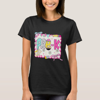 プレッピーな幼稚園の新学期 鉛筆 生徒 先生 Tシャツ