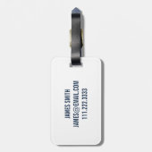 プレッピーな恐竜はシルエットの男の子を個人化します ラゲッジタグ (裏面縦)