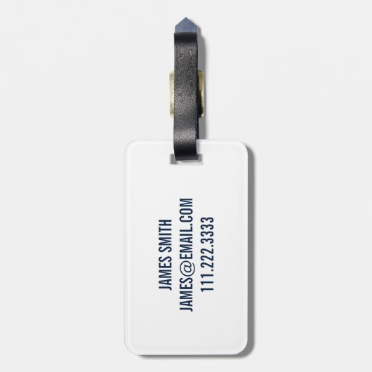 プレッピーな恐竜はシルエットの男の子を個人化します ラゲッジタグ (裏面縦)