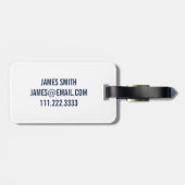 プレッピーな恐竜はシルエットの男の子を個人化します ラゲッジタグ (裏面横)