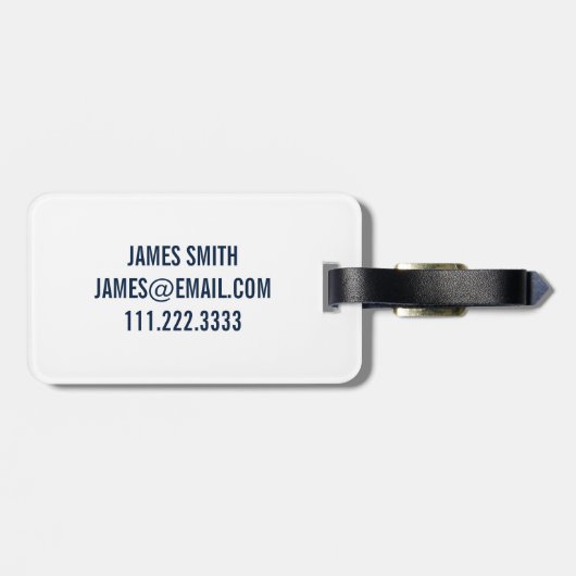 プレッピーな恐竜はシルエットの男の子を個人化します ラゲッジタグ (裏面横)