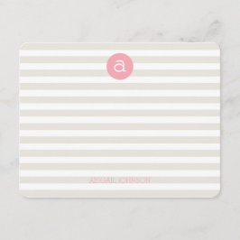 プレッピーな最初のパーソナライズな文房具のメッセージカード ノートカード