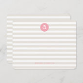 プレッピーな最初のパーソナライズな文房具のメッセージカード ノートカード (正面/裏面)