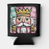 プレッピーな水彩のくるみ割り人形サンタ クリスマス ガーリー 缶クーラー (正面)