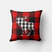 プレッピーな白黒の赤いバッファローの点検|のアメリカヘラジカ クッション (裏面)