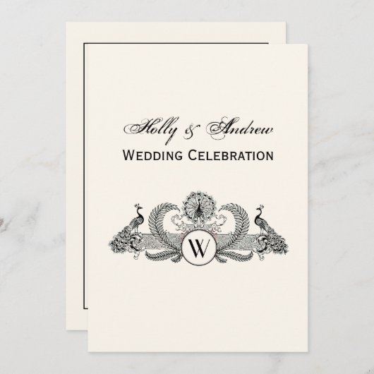 プレッピーな紋章パイナップル家紋 crest 招待状 (正面/裏面)