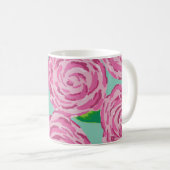 プレッピーな花柄のマグ コーヒーマグカップ (正面右)