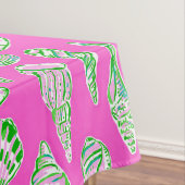 プレッピーな貝殻がホットピンクの海辺 テーブルクロス (インサイチュ)