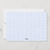 プレッピーな青の水彩リボン ストッキング シーズンカード (裏面)