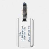 プレッピーなSeersuckerのストライプのなモノグラムの荷物のラベル ラゲッジタグ (裏面縦)