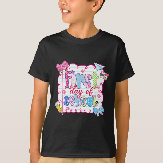 プレッピーコケットボウの学校初日 Tシャツ (正面)