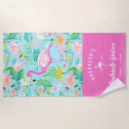 プレッピーサマー フラミンゴ | ブライズパーティー ビーチタオル