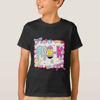 プレッピー幼稚園の新学期 鉛筆 生徒 先生 Tシャツ