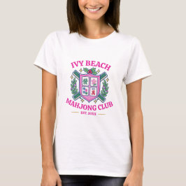 プレッピー麻雀Tシャツ ピンクのクレストクラブネームTee Tシャツ