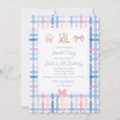 プレッピー ウォーターカラー ビーチパーティー 招待状 (正面)