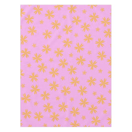 プレッピー オレンジ ピンク ヒッピーフラワーパターン テーブルクロス