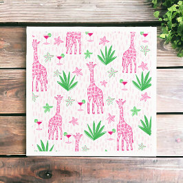 プレッピー クラシックなキリンとコスモポリタン ジャングル スタンダードカクテルナプキン