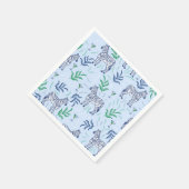 プレッピー クラシック ゼブラとマティーニ ブルー スタンダードカクテルナプキン (角)