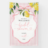 プレッピー ストライプ シトラス ウェディング シャワー デコ 横断幕 (縦)