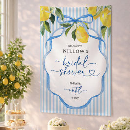 プレッピー ストライプ シトラス ウェディング シャワー デコ 横断幕