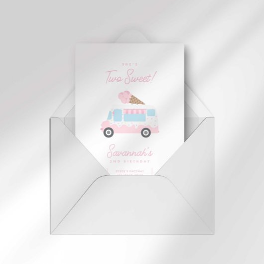 プレッピー ストライプ ツー スイート アイスクリーム バースデー 招待状