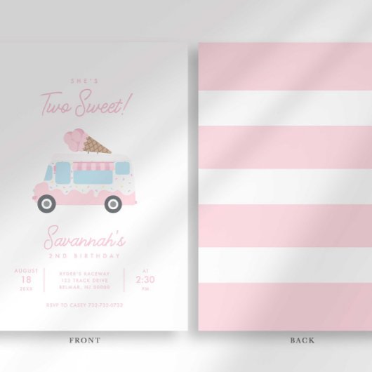 プレッピー ストライプ ツー スイート アイスクリーム バースデー 招待状