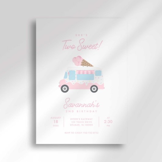 プレッピー ストライプ ツー スイート アイスクリーム バースデー 招待状
