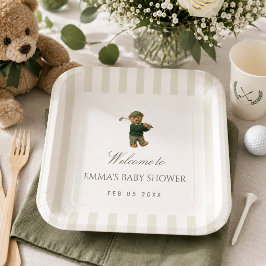 プレッピー テディベア ゴルフ ベビーシャワー 新入会員 ペーパープレート
