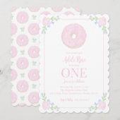 プレッピー ドーナツ スイート ファースト バースデー インビテーション (正面/裏面)