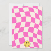 プレッピー ハットピンク Y2K スマイル 誕生日 招待状 (裏面)