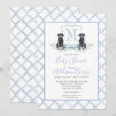 プレッピー パピー ドッグ クレスト ベビー シャワー 招待状 (正面/裏面)