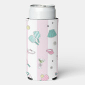 プレッピー ピンク モノグラム ピックルボール ギフト 彼女へ スリム缶クーラー (Seltzer裏面)