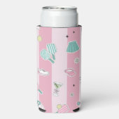 プレッピー ピンク モノグラム ピックルボール ギフト 彼女へ スリム缶クーラー (Seltzer裏面)