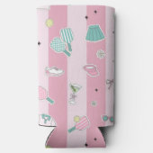 プレッピー ピンク モノグラム ピックルボール ギフト 彼女へ スリム缶クーラー (裏面)