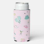 プレッピー ピンク モノグラム ピックルボール ギフト 彼女へ スリム缶クーラー (Seltzer裏面)