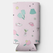 プレッピー ピンク モノグラム ピックルボール ギフト 彼女へ スリム缶クーラー (裏面)