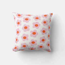 プレッピー ピンク レッド ヒッピーフラワーパターン クッション