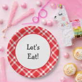 プレッ食べドす赤と白る ペーパープレート (パーティー)