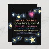 プレティーンの誕生日の女の子のカラフルのパーティの招待状 招待状 (正面/裏面)