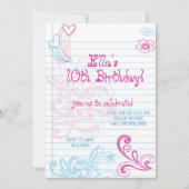 プレティーンの10代の若者のバースデーパーティ招待状 招待状 (正面)