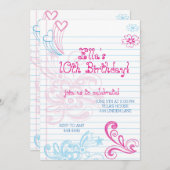 プレティーンの10代の若者のバースデーパーティ招待状 招待状 (正面/裏面)