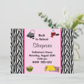 プレティーンのSleepoverの招待状(#INV001) 招待状 (スタンド正面)